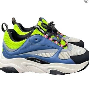 Christian Dior B22 Sneakers – Size 43 – Neon Yellow/Navy – Made in Italy